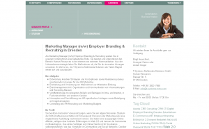 Anzeige bei T-Systems MMS - Marketing & HR