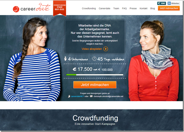 Careerdate Crowdfunding-Kampagne